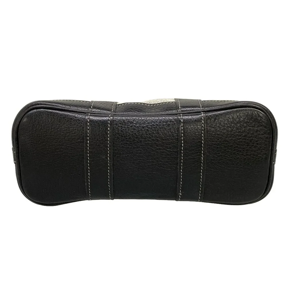 Hermès Garden Party Pouch Cream Black Toile H Leather
